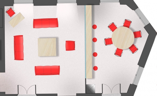 &ldquo;Pomerol&rdquo; Room seating plan and its video/audio return room