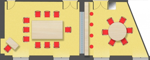 Room seating plan and return room